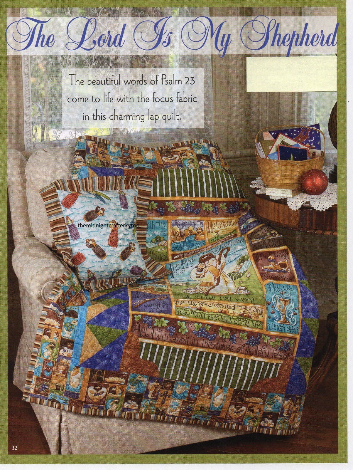 The Lord Is My Shepherd Quilt Pattern Pieced DK