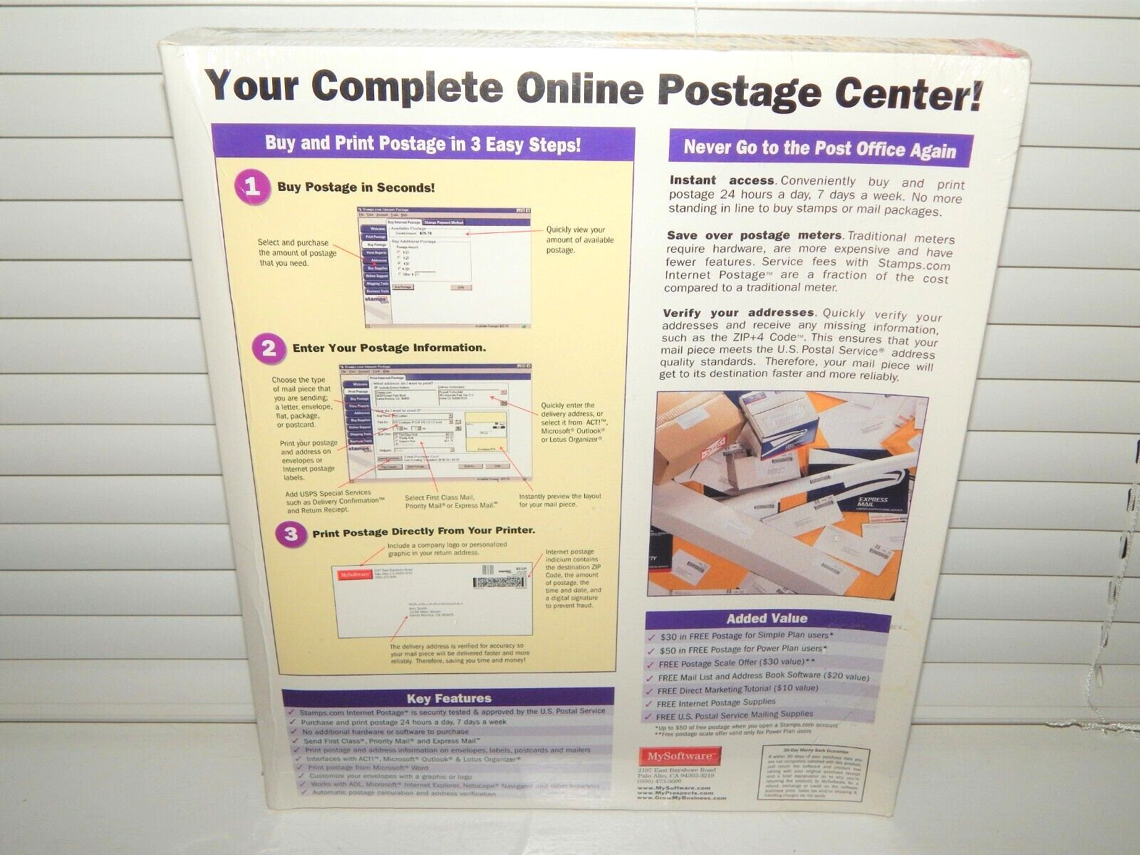 NOS Sealed My Internet Postage My Software Windows 95/98 CD-ROM Home Postage