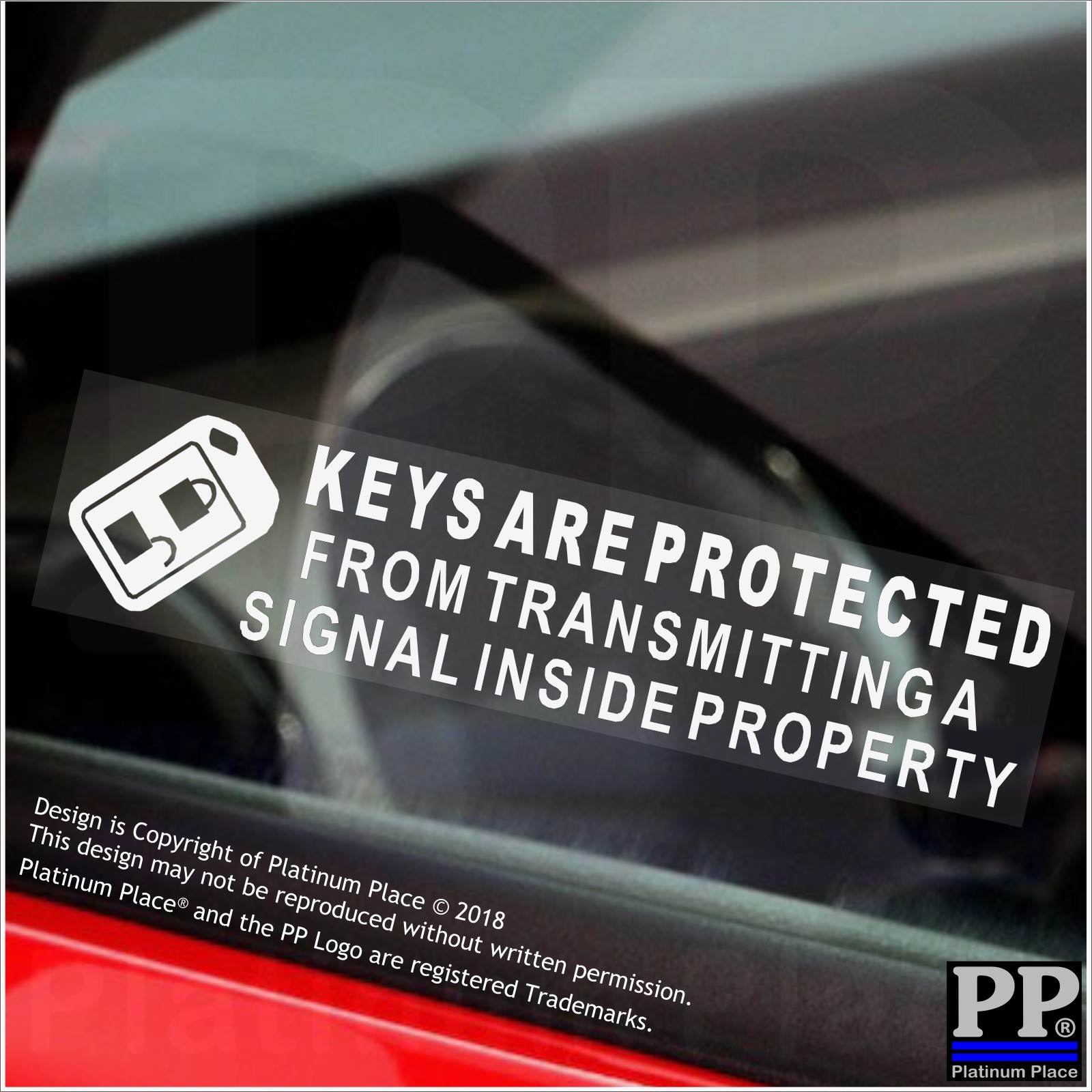 5 x Keyless Entry-Internal Stickers-Car,Keys,Protected,Signal,Property,Security