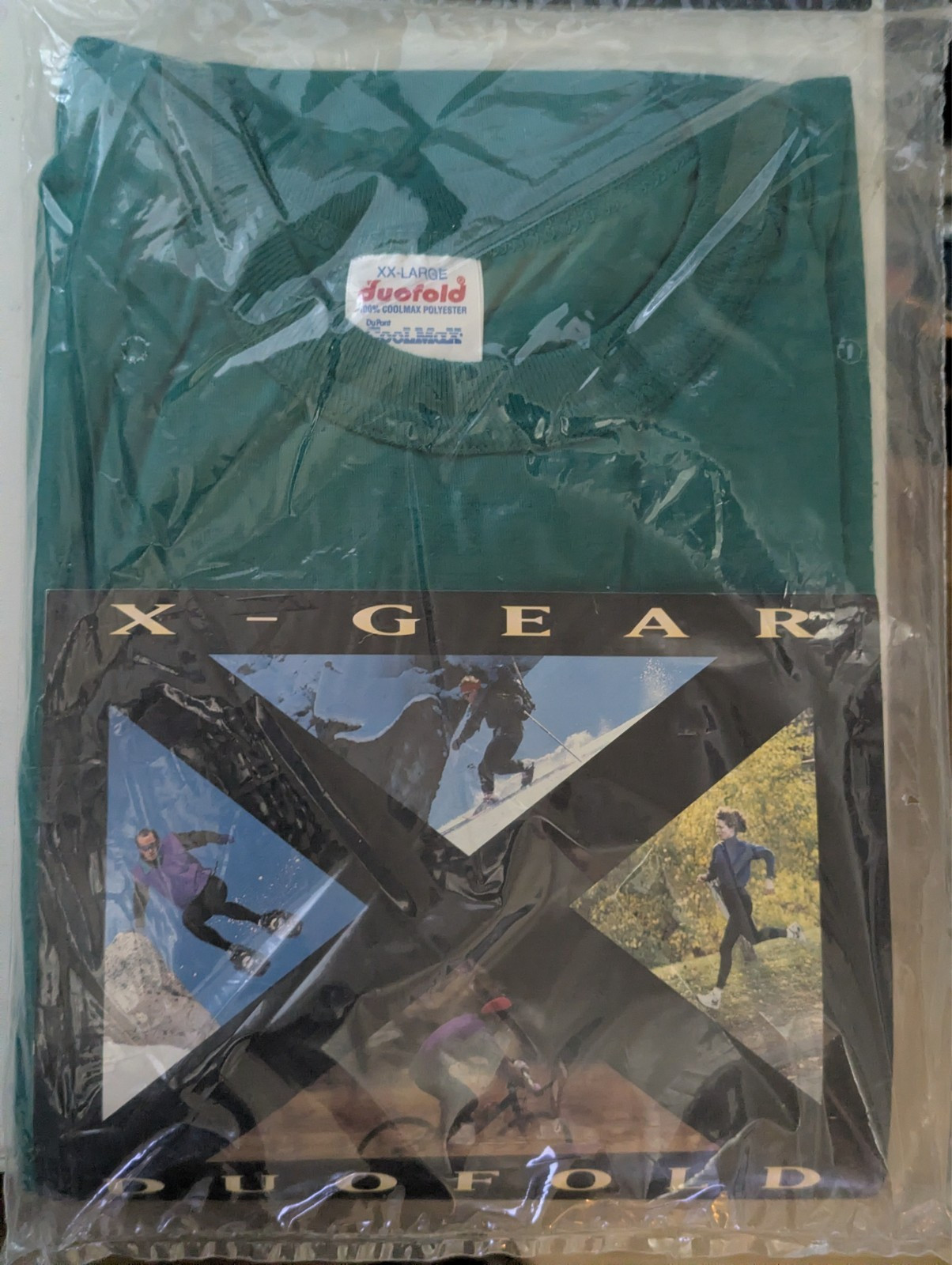 Vintage Duofold X-Gear CoolMax Men's Long Sleeve Jersey XXL Green In Org. Pack