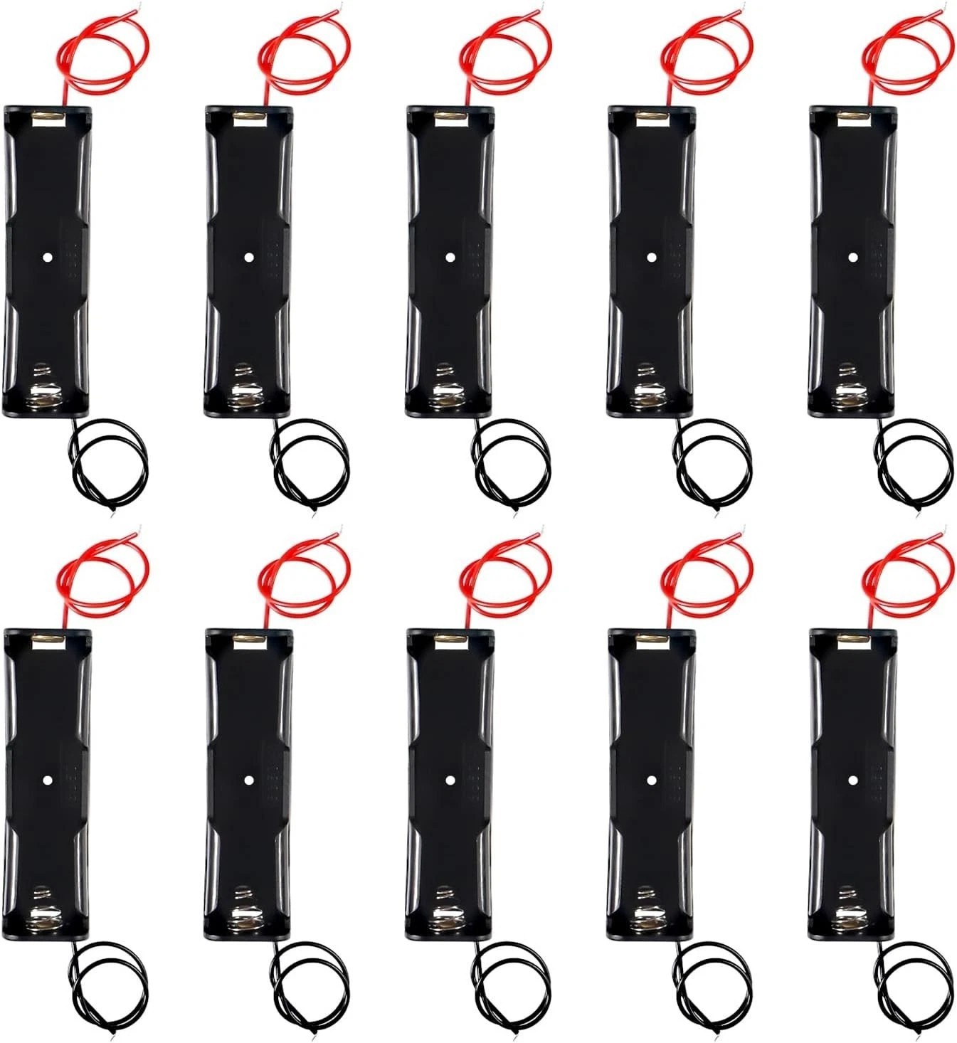 10PCS 18650 Battery Holder 1-Slot 3.7V Storage Box Case with Wire Leads