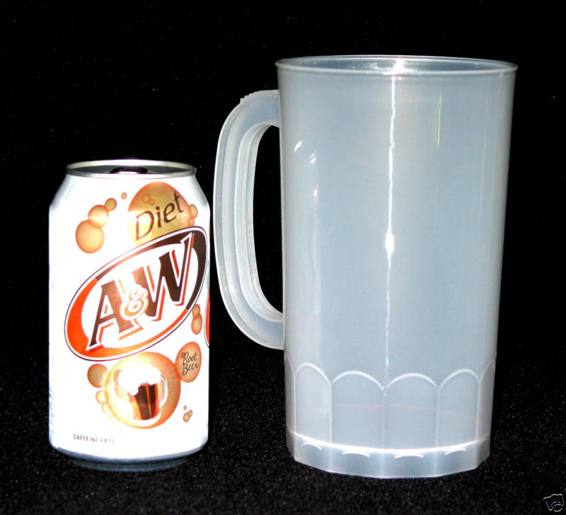 3- Large Natural(Frosted) Beer Mugs Holds 32 Ounces Made in America Lead Free*