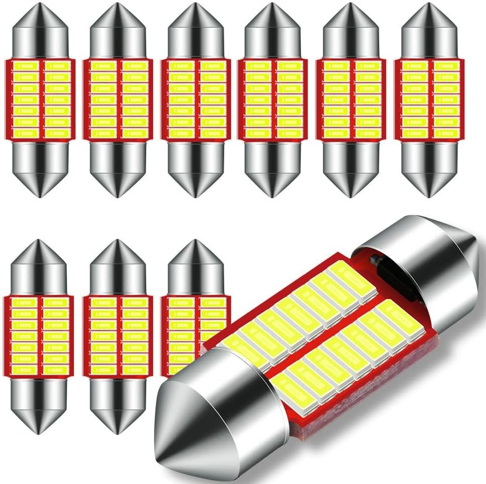 12V 31MM Festoon DE3175 3175 6428 LED Bulbs for Car License Plate  Color: 31MM