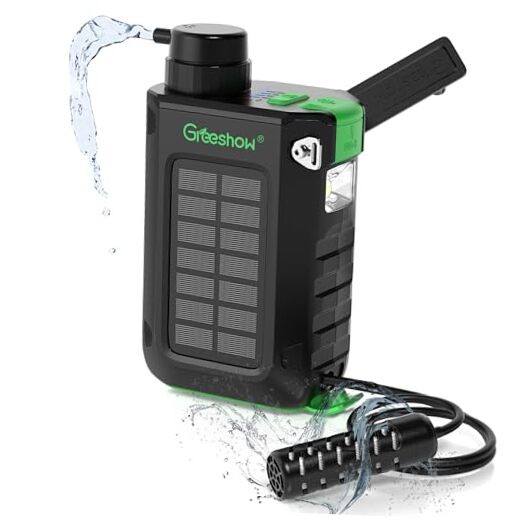Electric Water Filter, 0.01 Micron Survival Filtration System with Solar,