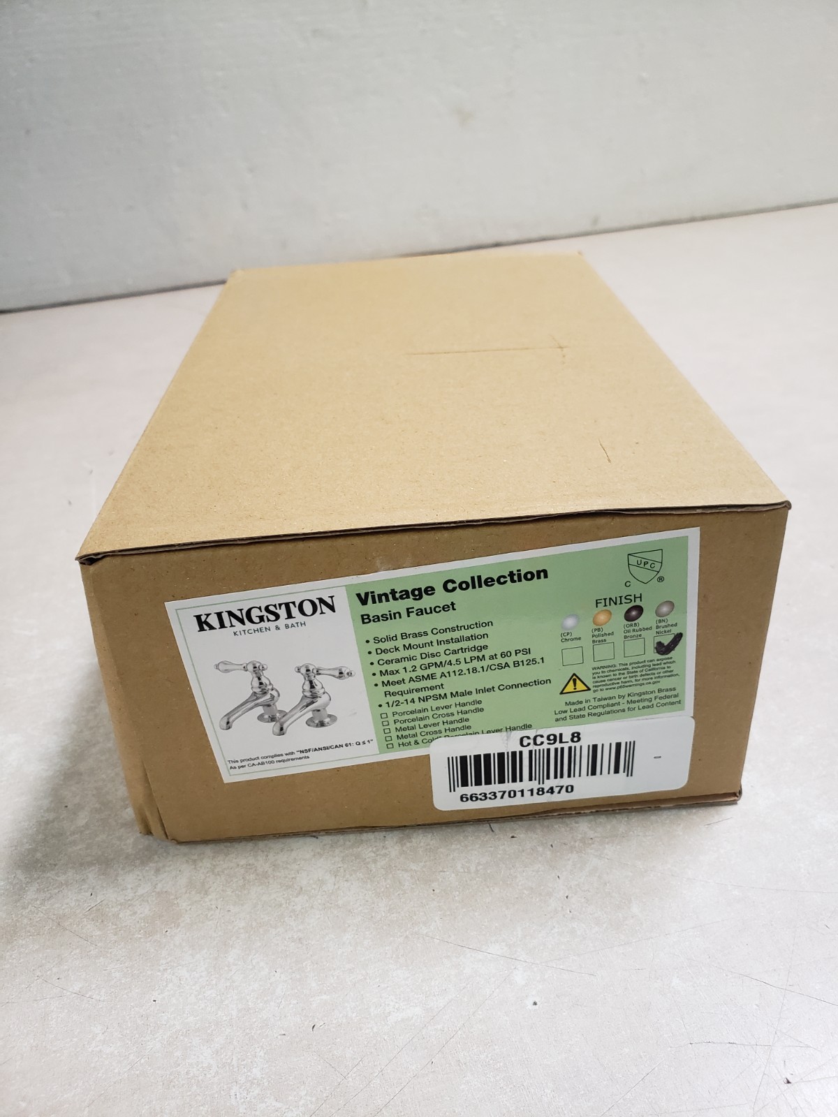 Kingston Brass CC9L8 Vintage Basin Faucet Brushed Nickel