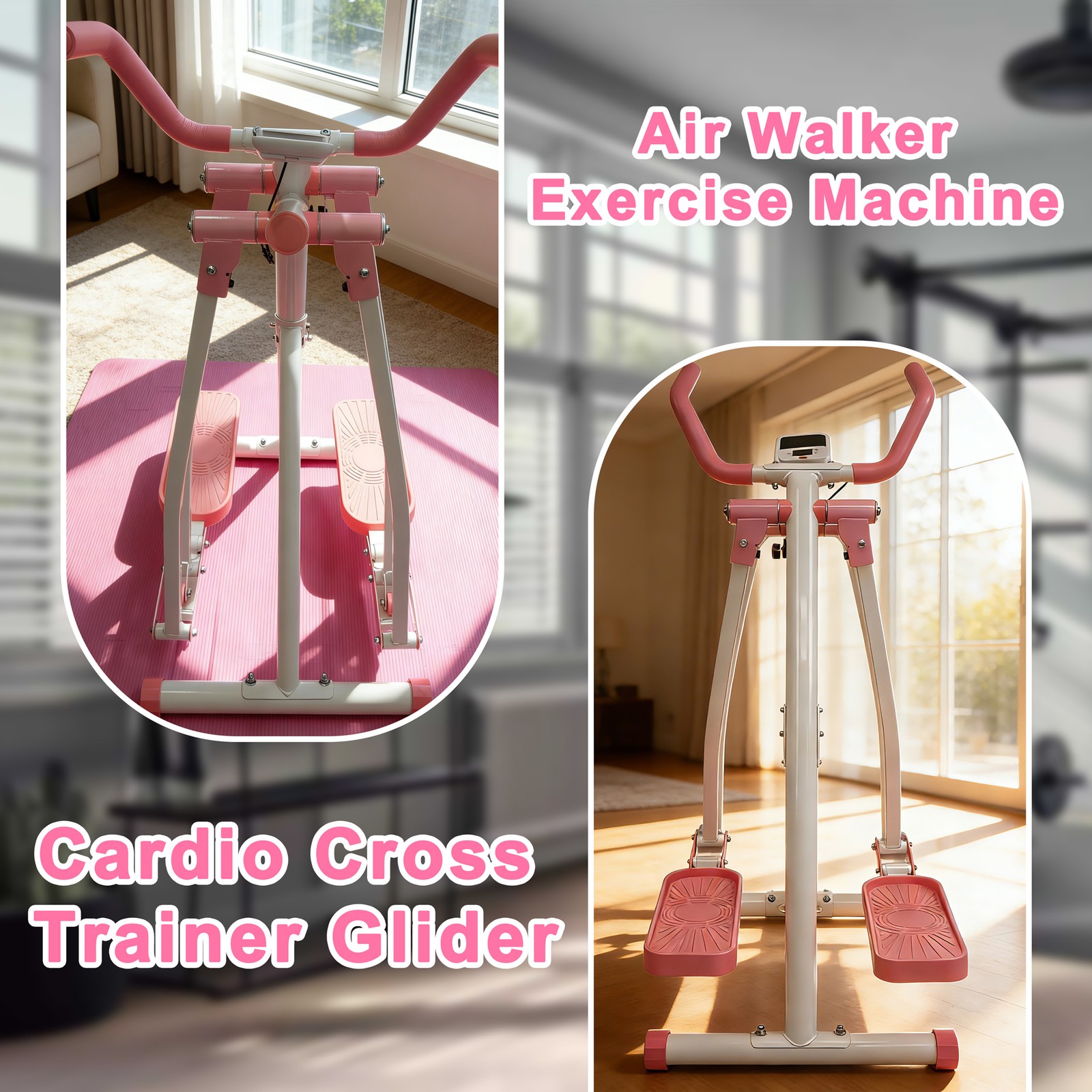 Air Walk Elliptical Machine Foldable Cardio Cross Trainer Glider