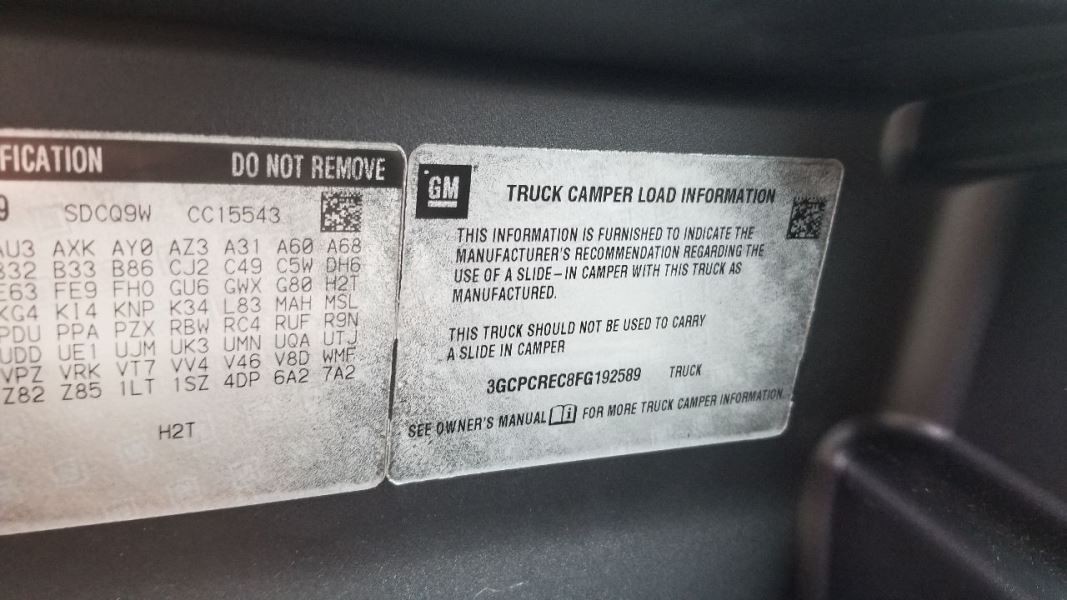 15 CHEVY SILVERADO 1500 SRS CONTROL MODULE 13594402