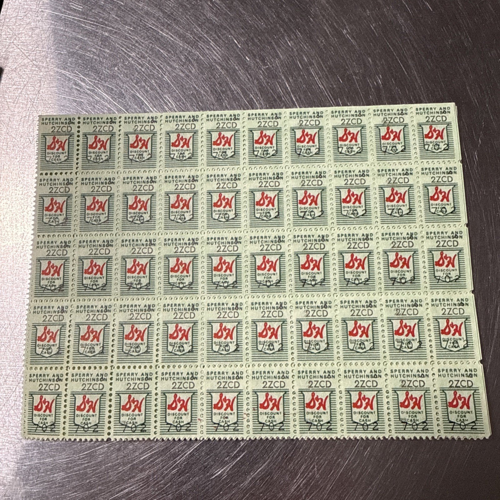 S&H Green Trading Stamps 10 Sheets Lot Unused