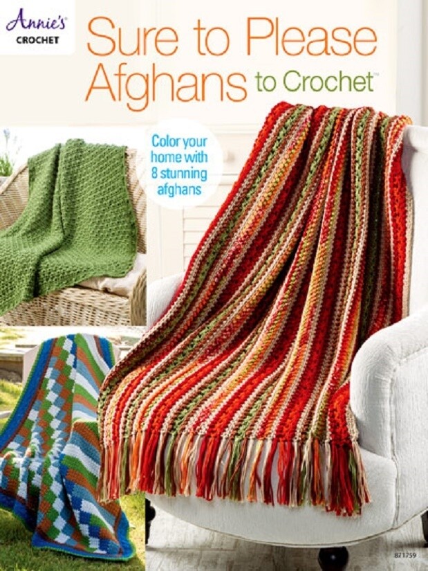 Crochet Pattern Book SURE To PLEASE AFGHANS ~ 8 Designs