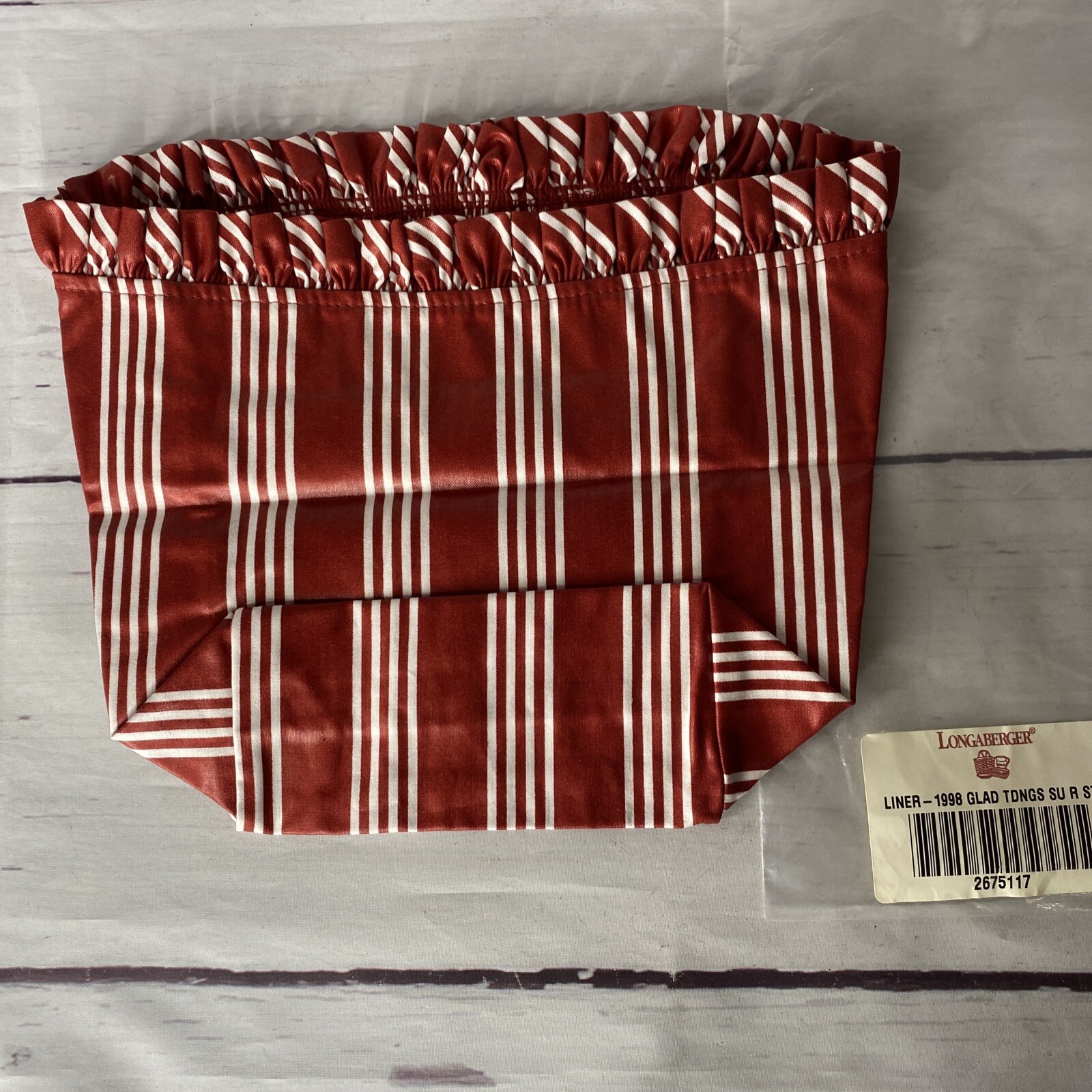 Longaberger Red Stripe Liner for Glad Tidings 1998 - 2675117 NEW