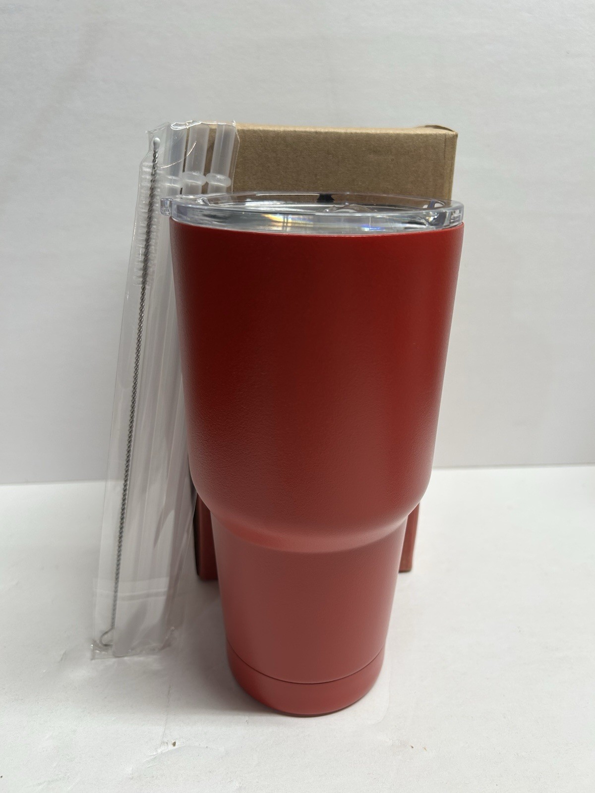 BRAND NEW Matte Red & Stainless Steel 30oz Arctic Tumbler w/ Lid & Straws