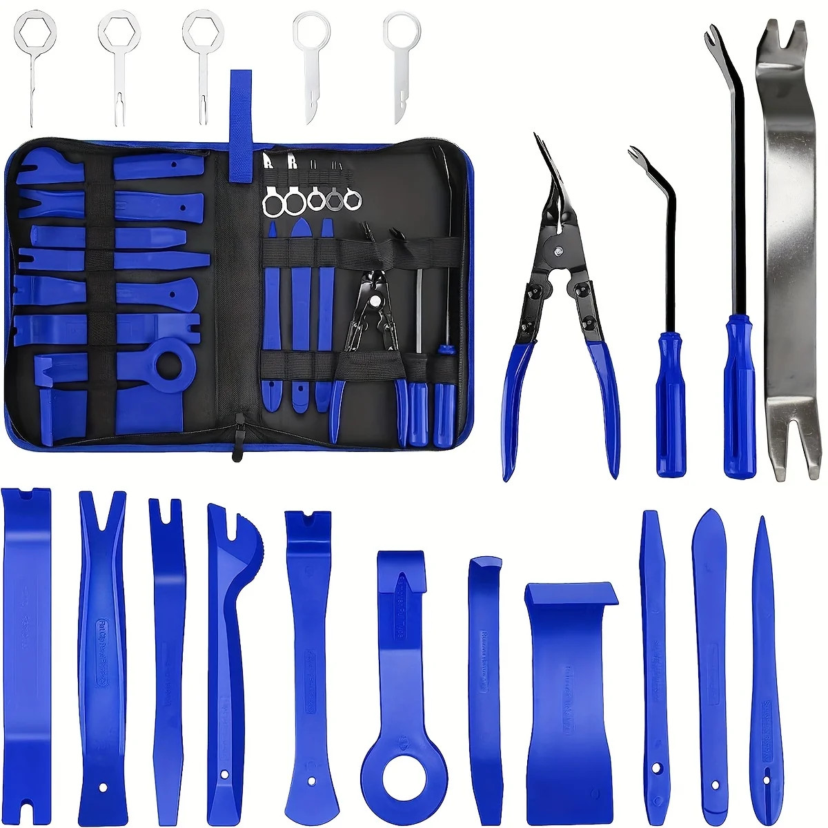 19Pcs Trim Removal Tool Set &Clip Plier Upholstery Remover Car Panel Removal Set