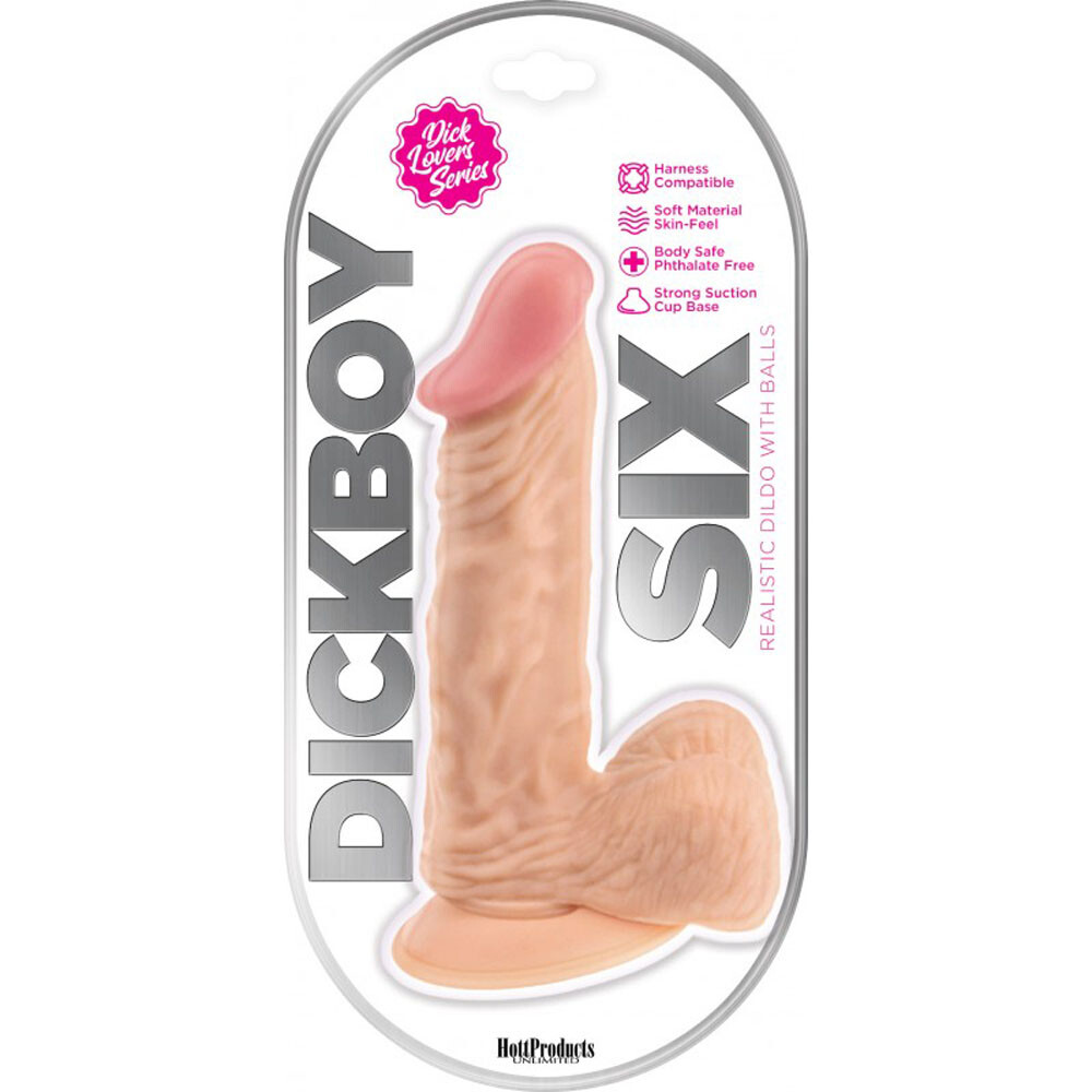 Dickboy 6" Realistic Dildo w Balls Beige - Dong w Suction Cup