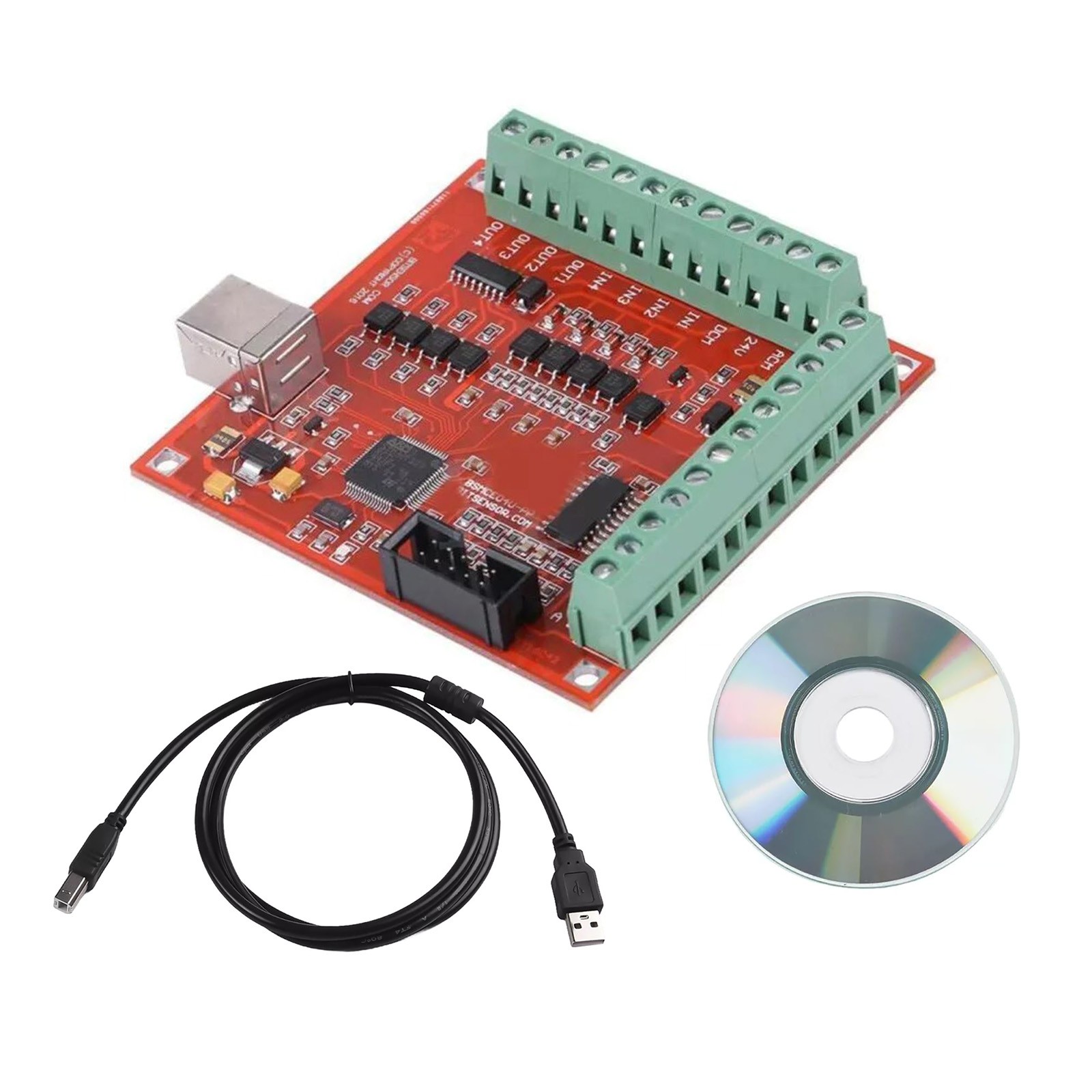 New 4 Axis Motion Controller for Stepper Motors USB  Breakout Board+CD for MACH3