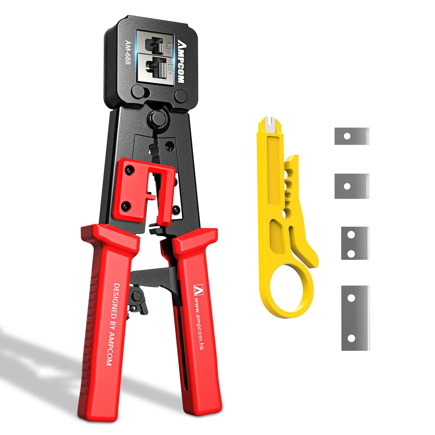 Rj45 Pass Thru Crimping Tool Network Crimper For Pass Through And Regular Type R