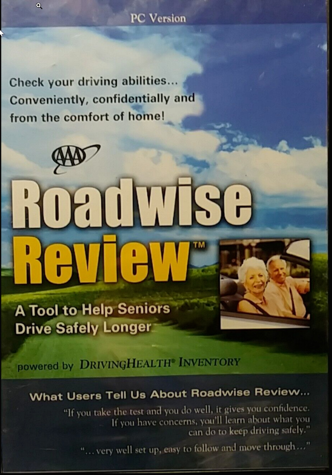 AAA Roadwise Review PC Version CD-ROM A Tool to Help Seniors Drive Safely Longer