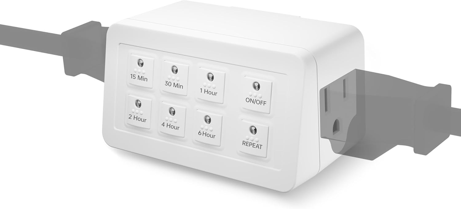 BN-LINK Indoor Countdown Timer Outlets W/ Repeat Function,2 Outlets, Heavy Duty