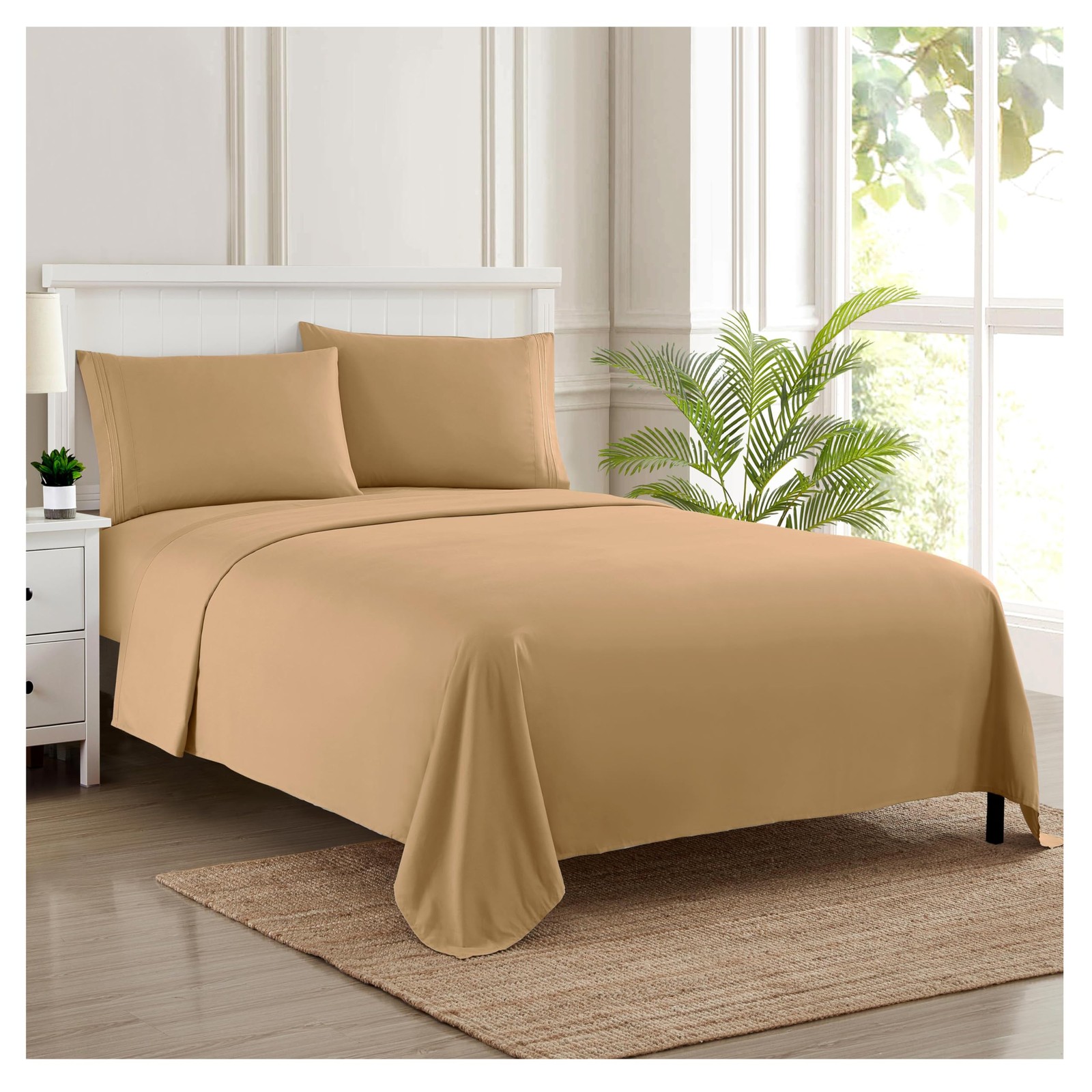 King Size Sheets - Breathable Luxury Bed Sheets with Full Elastic & Secure Co...
