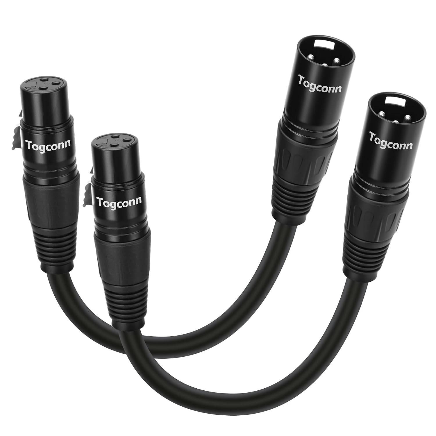 2-Pack Short XLR Mic Audio Extension Cables 1.5 Feet, 3-Pin XLR Male to Female M