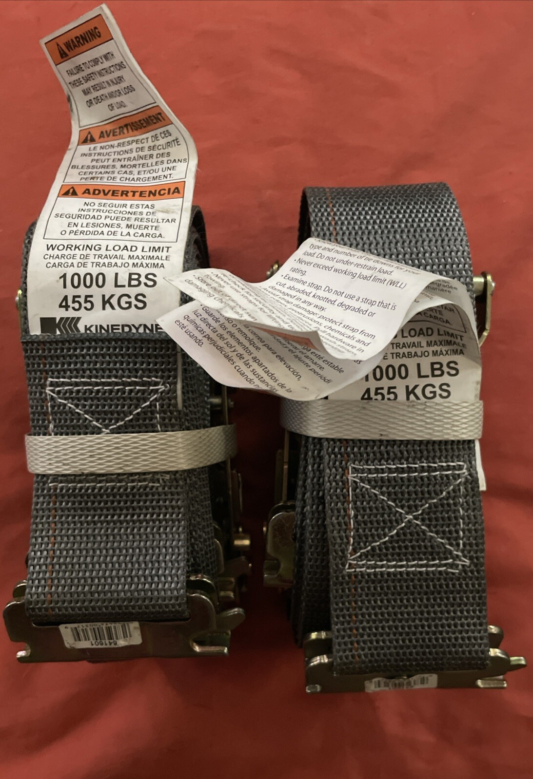 KINEDYNE K Force 2” x 16' LOGISTIC CARGO RATCHET STRAP E fitting Lot pack of 2