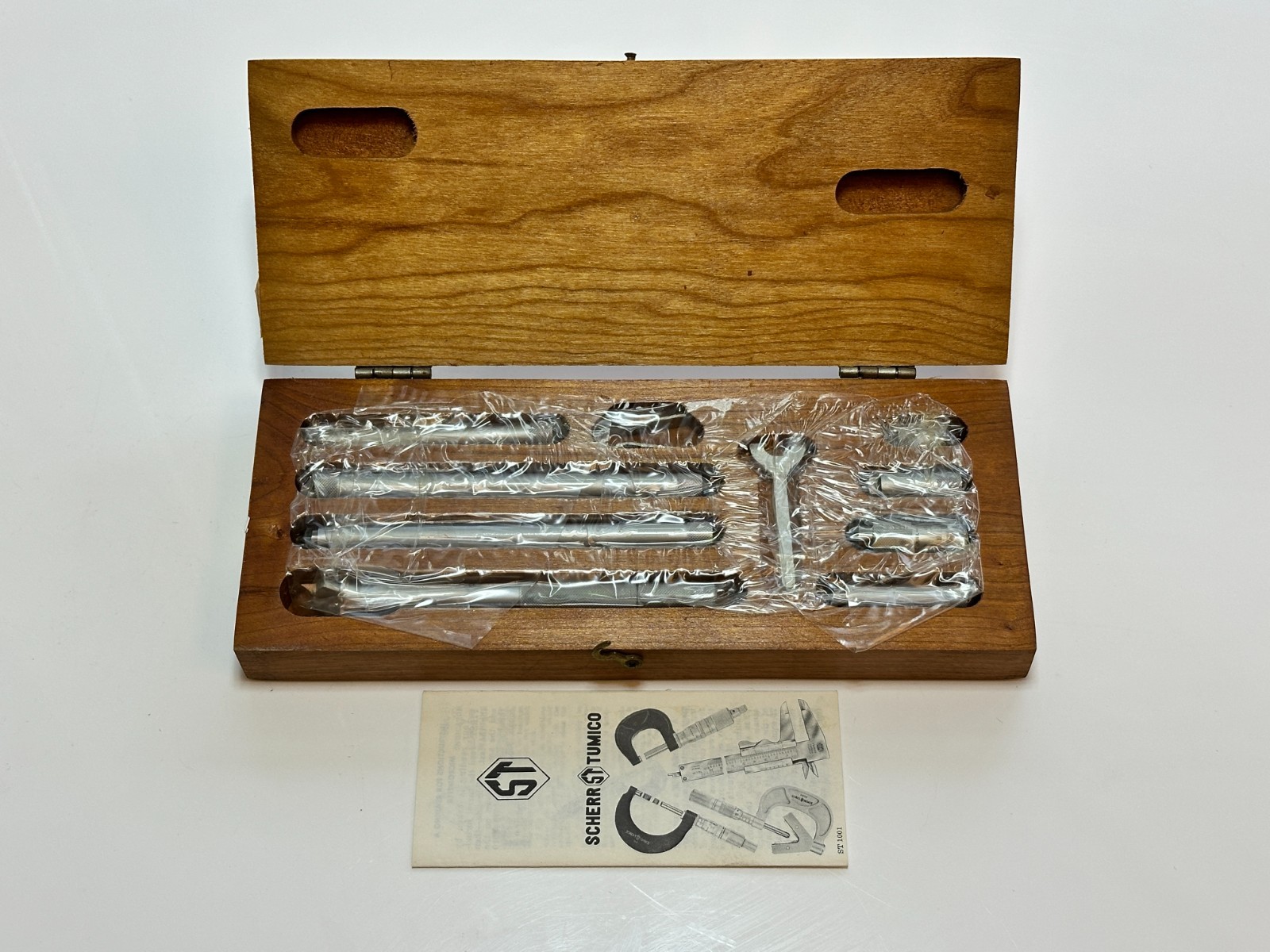 Scherr Tumico ST USA 1.5-13.5” Inside Tube Micrometer Set with Wooden Case, NOS