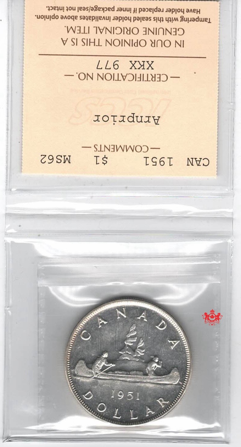 1951 Canada $1 Arnprior - ICCS MS62 - XKX 977