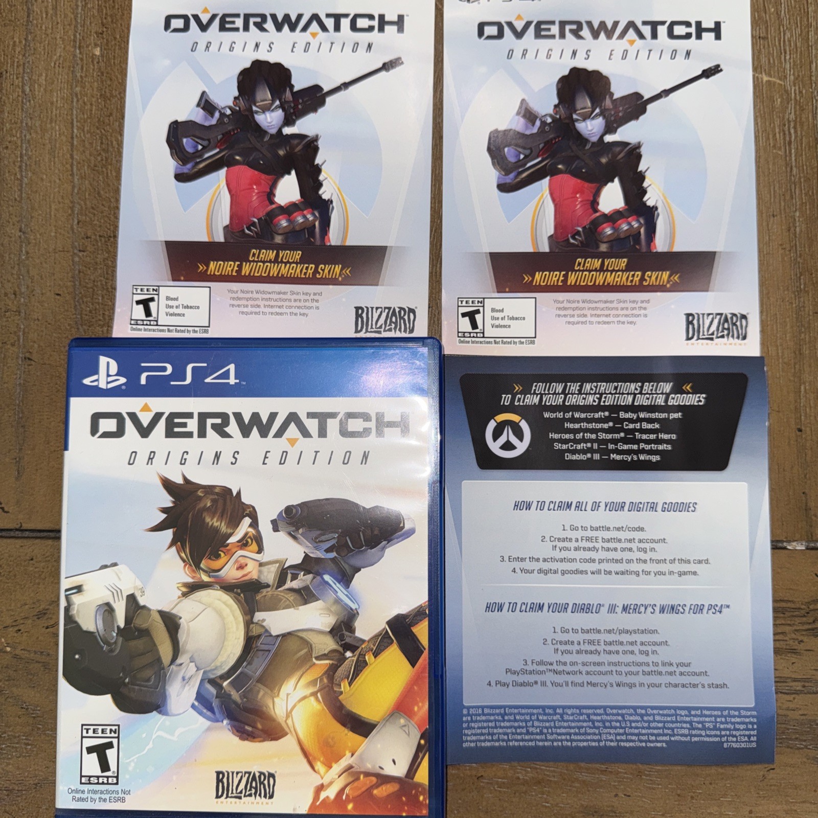 Overwatch Origins Edition PS4 Replacement Case Inserts No Disc OEM Authentic