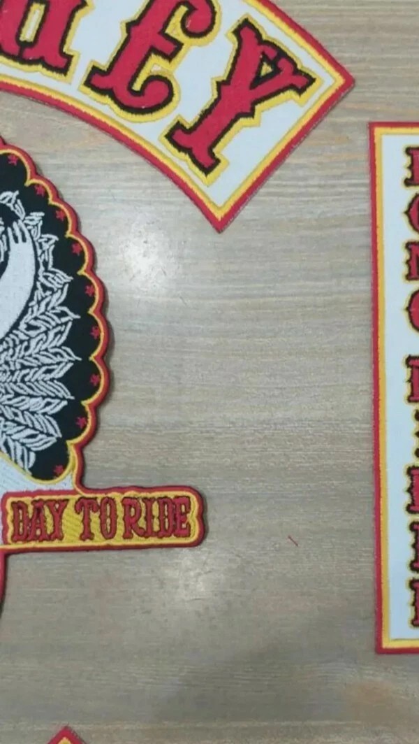 Hoka Hey Challenge Embroidered Patch - Full Back Set - Motorcycle Biker Design