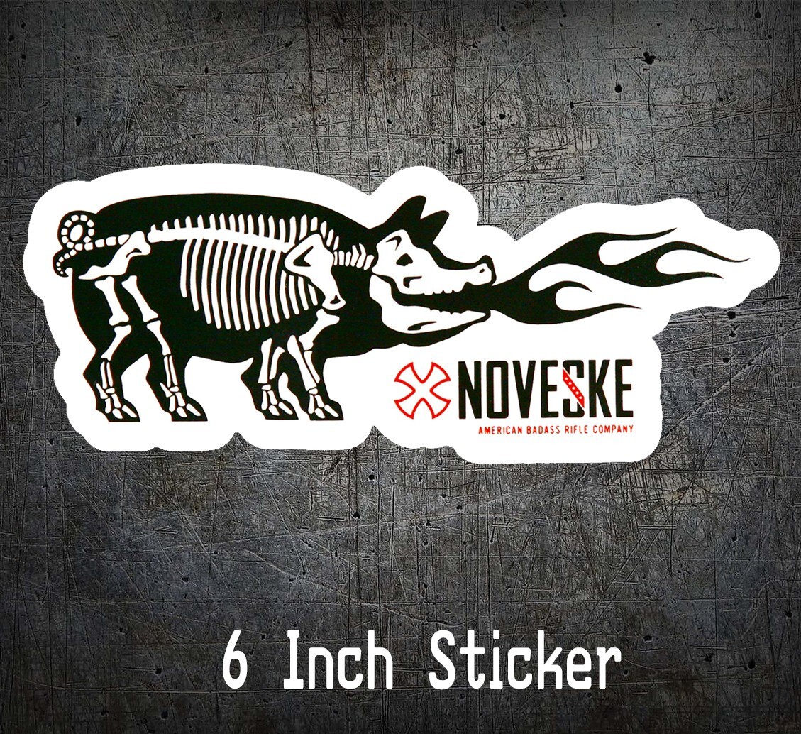 NOVESKE BATTLE HOG Decal Rifle Gun Shooting Tactical 5.56 AR-15 FLAMING PIG