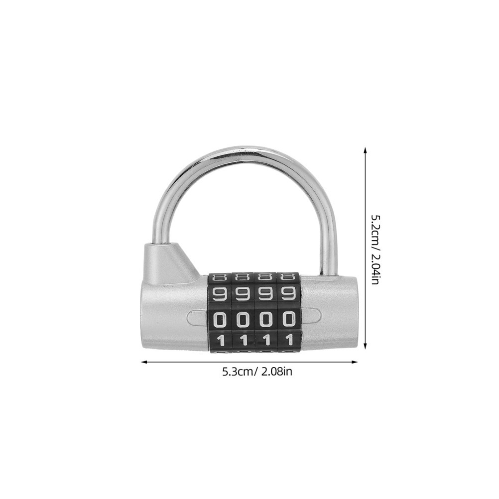 2Pcs Lightweight Keyless 4 Digit Locker Lock with Durable Metal Case Silver