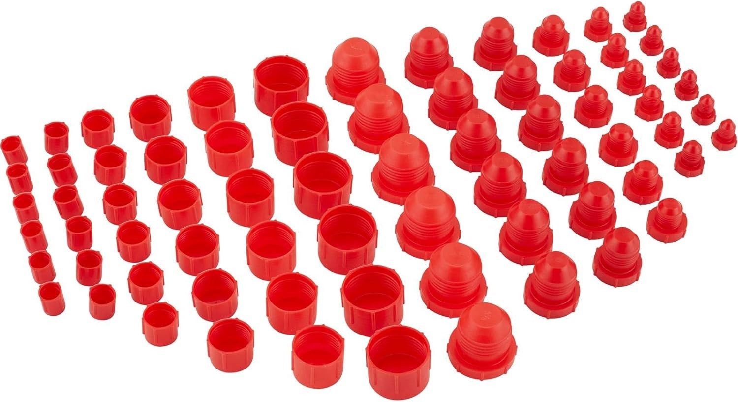 72-Piece Plastic AN Flare Fitting Cap and Plug Kit, Includes AN3 AN4 AN6 AN8 ...