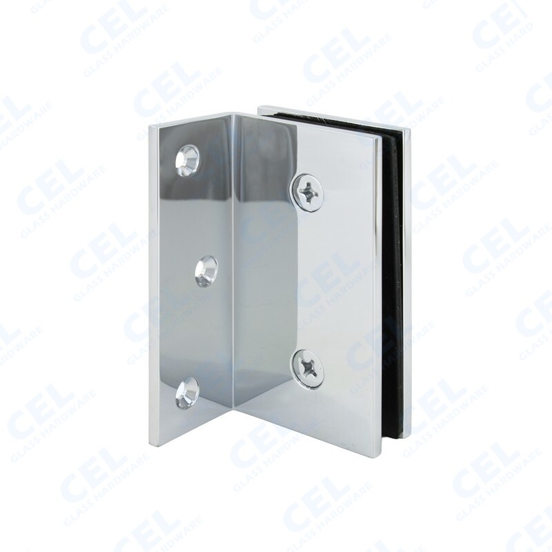 90 Degree WALL MOUNT CLAMP / Bracket for Glass Shower Door Fix Panel