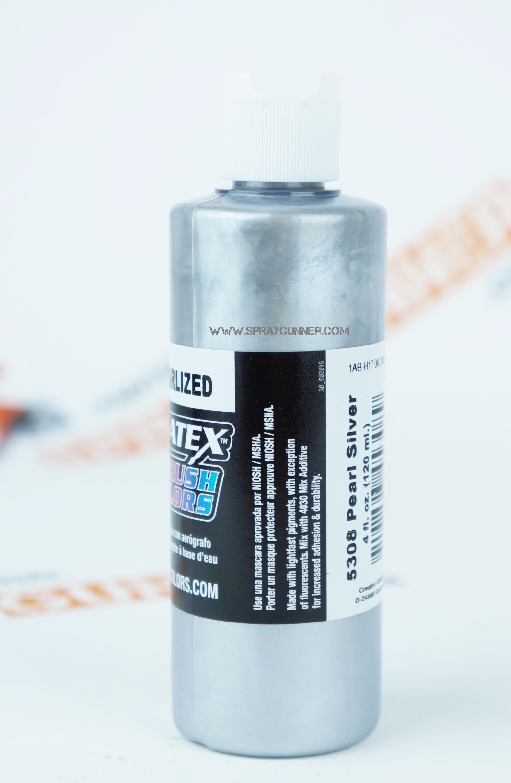 Createx Airbrush Colors 5308 Pearl Silver 4oz. water-based pearlized paint
