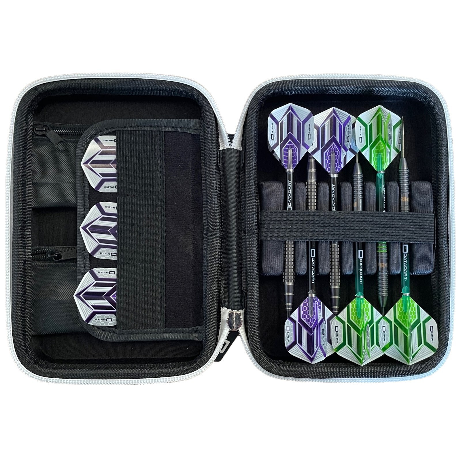 GREEN DATADART PRO PAC MAX HARD SHELL DART CASE WILL HOLD 2 SETS DARTS