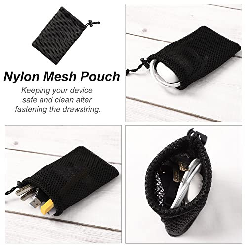 Nylon Mesh Drawstring Bag, 5 x 3.5 Inch Small Storage Pouch String Bags for