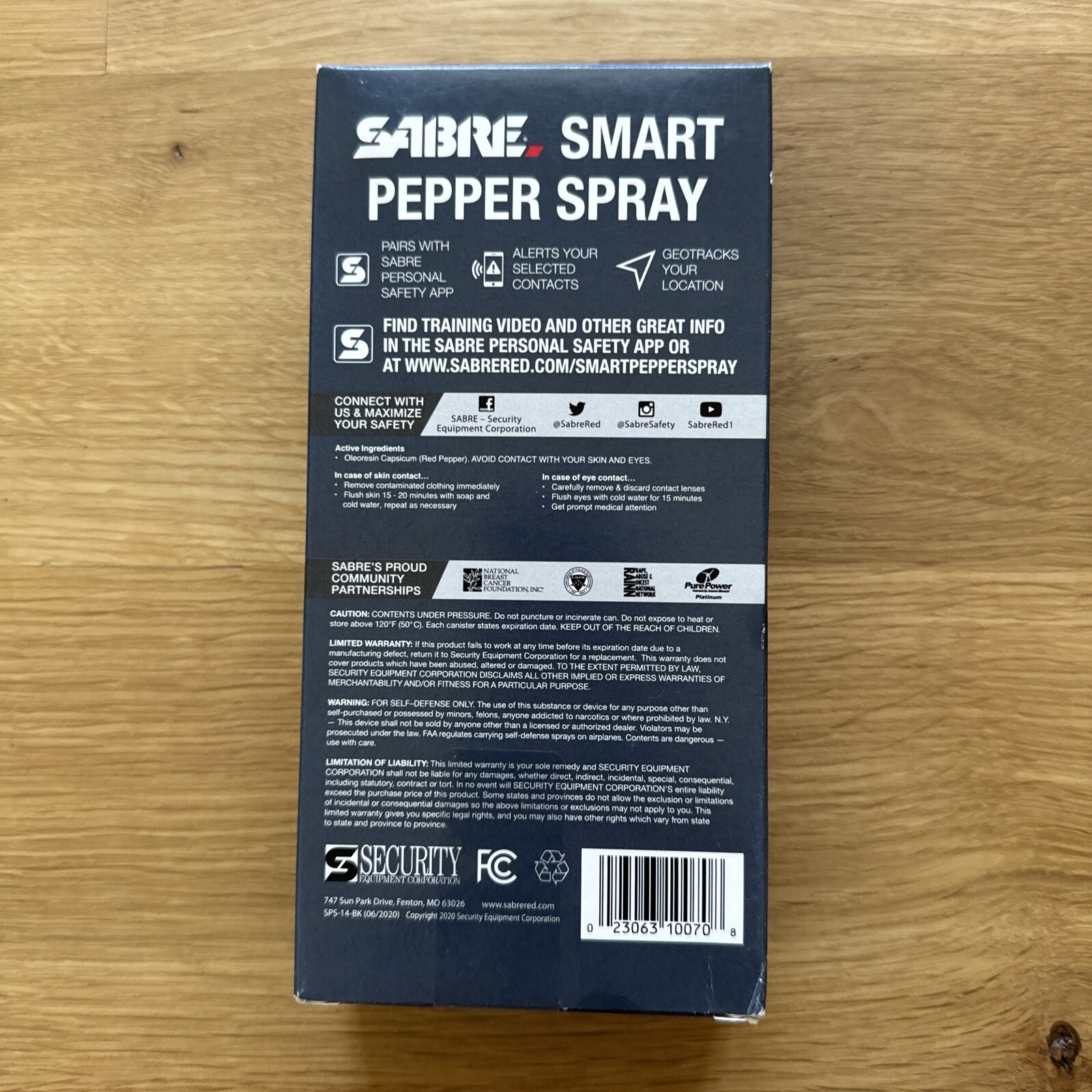 SABRE SMART Pepper Spray with Bluetooth GPS Continuous Tracking Free Text Alerts