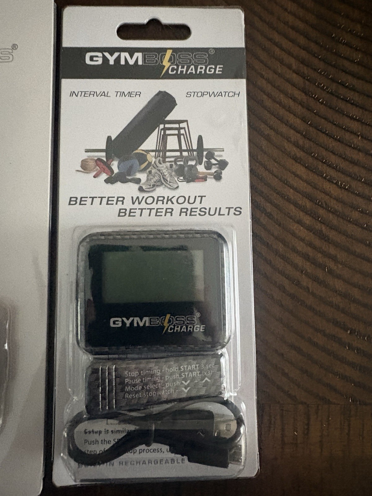 NEW Gymboss Charge Interval Timer Stopwatch White & Watchstrap Bundle Gym Run