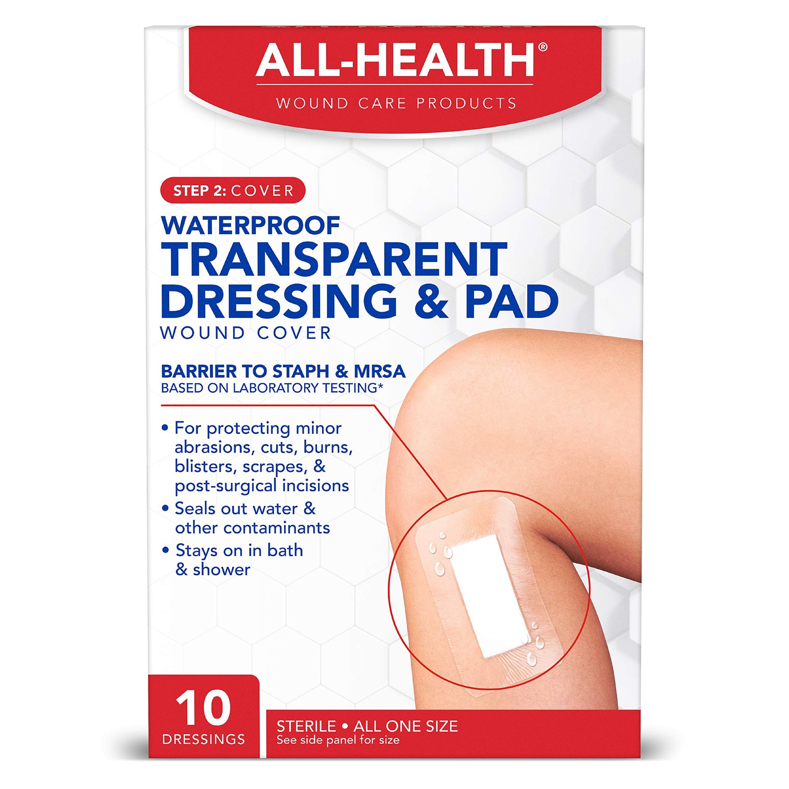 Waterproof Transparent Dressing & Pad, Dressings, 2.375 in X 4 in | Wound Cov...