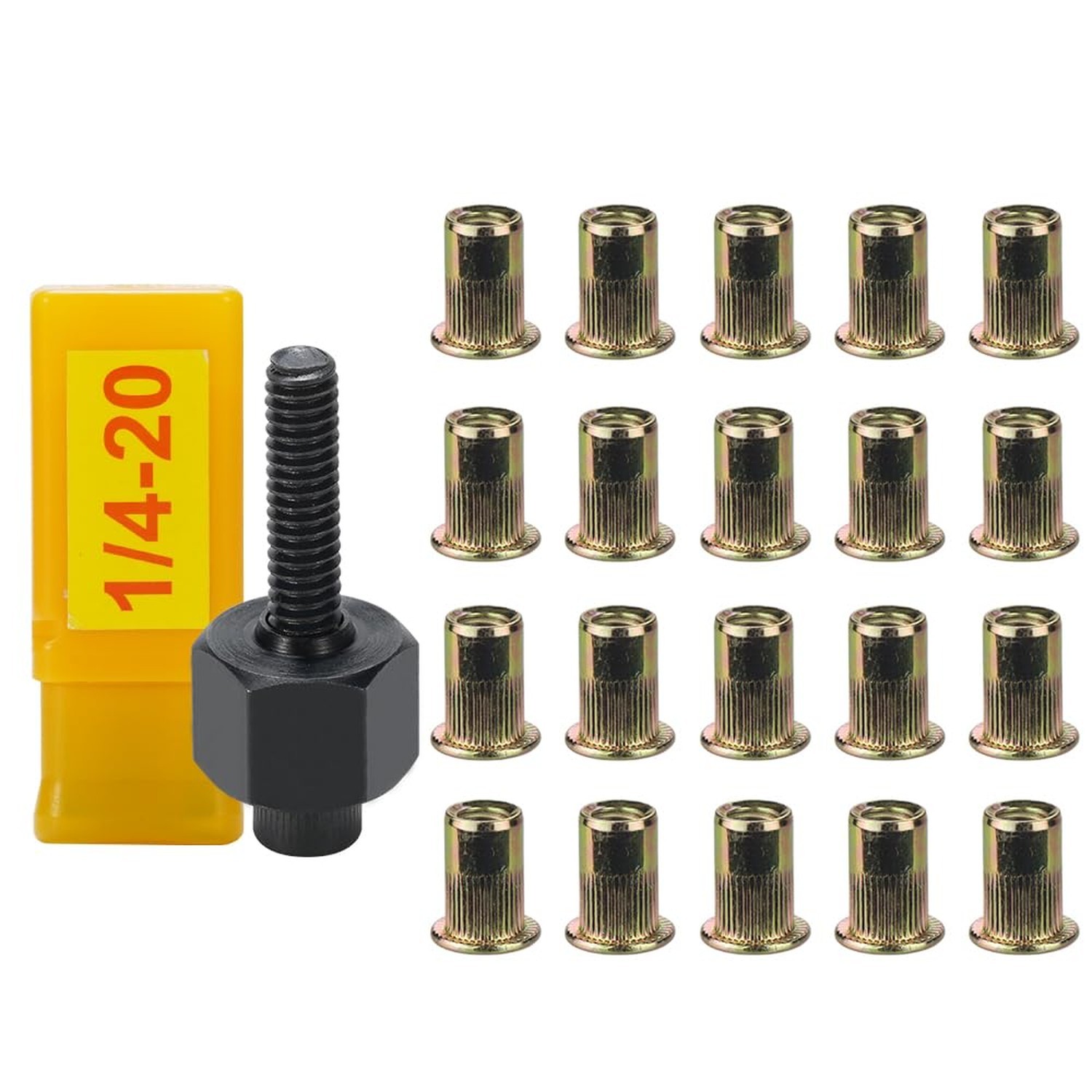 20pcs 1/4-20 Rivet Nuts with Hand Rivet Nut Tool Set, Manual Rivnut Tool, Han...
