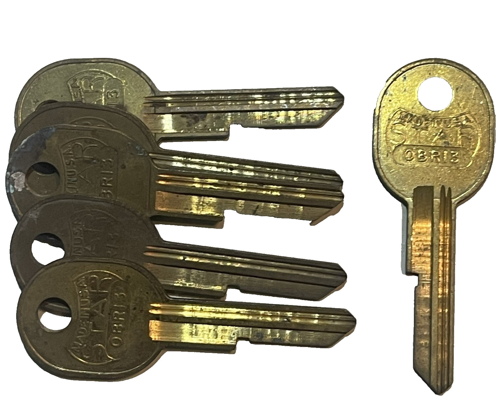 6 STAR OBR13 Key Blank Blanks NOS Brass USA Vintage General Motors cars