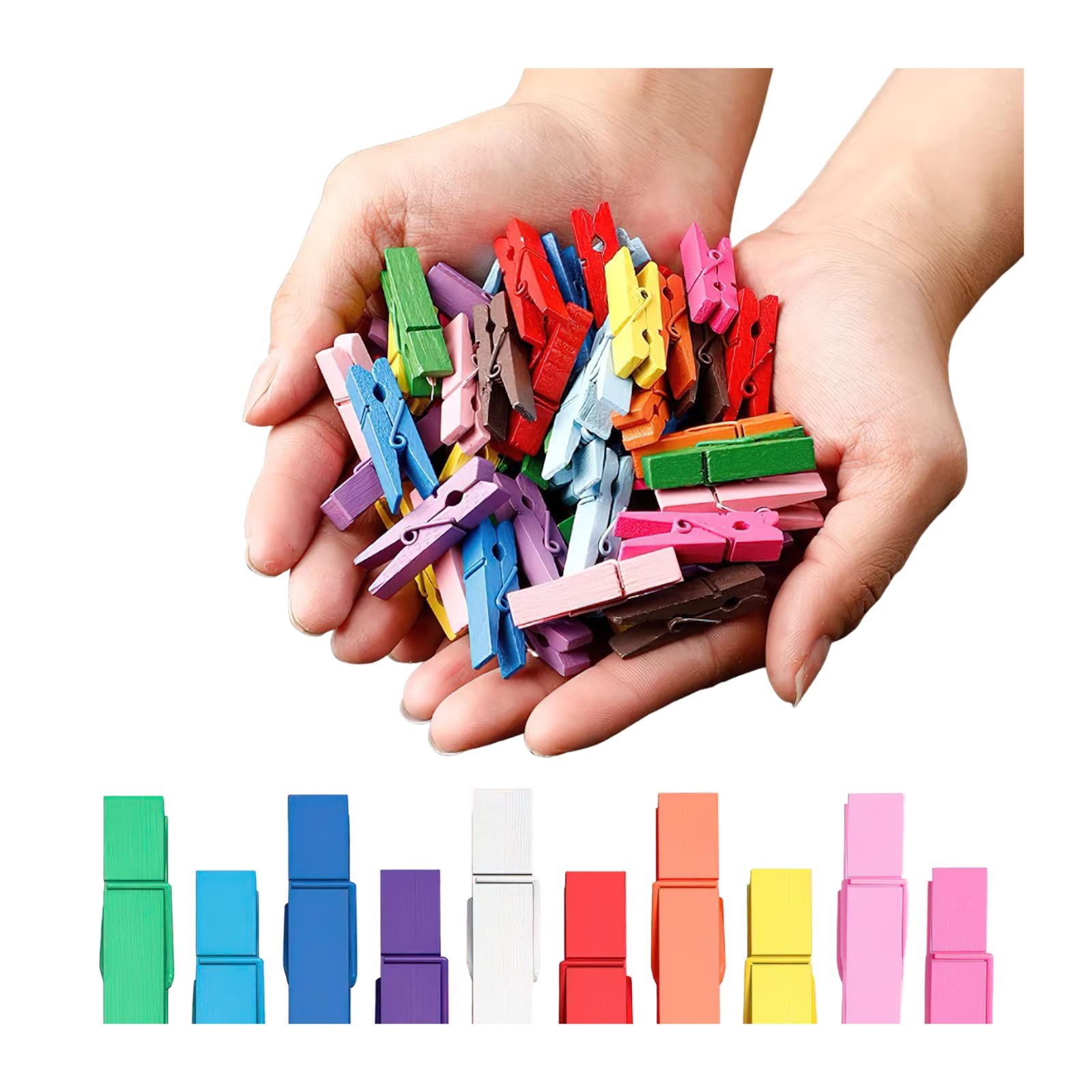 Clothespins, Small Clothes Pins for Photos, 1.4'' 100 PCS Natural Birchwood M...