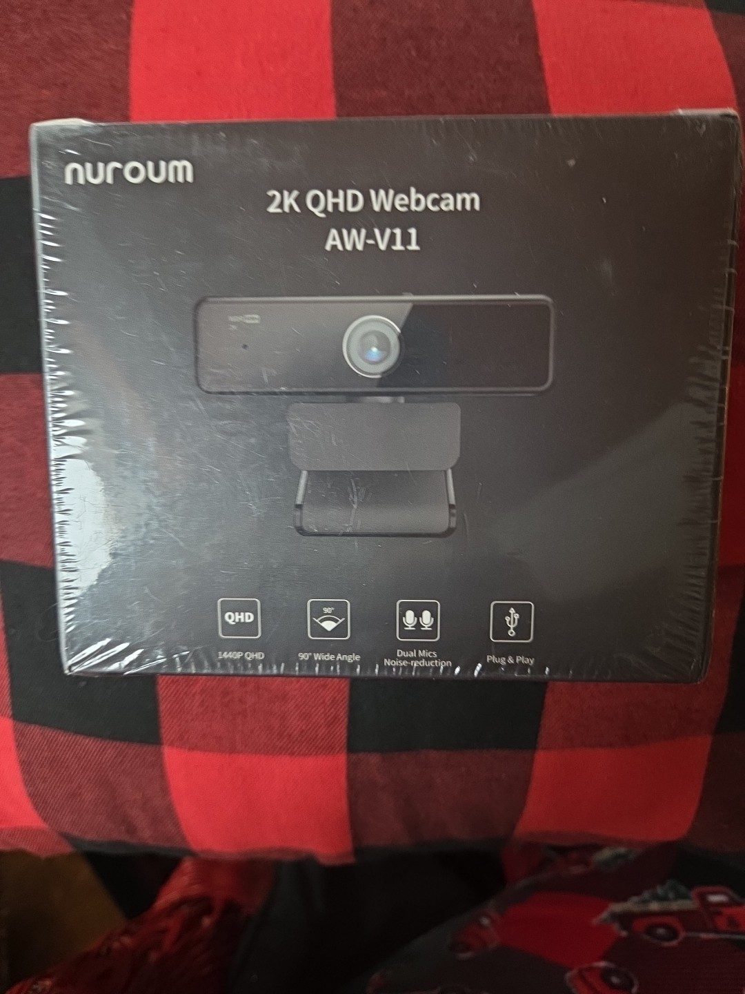 Nuroum 2K Webcam with Noise-Canceling Mics, USB, Plug-and-Play