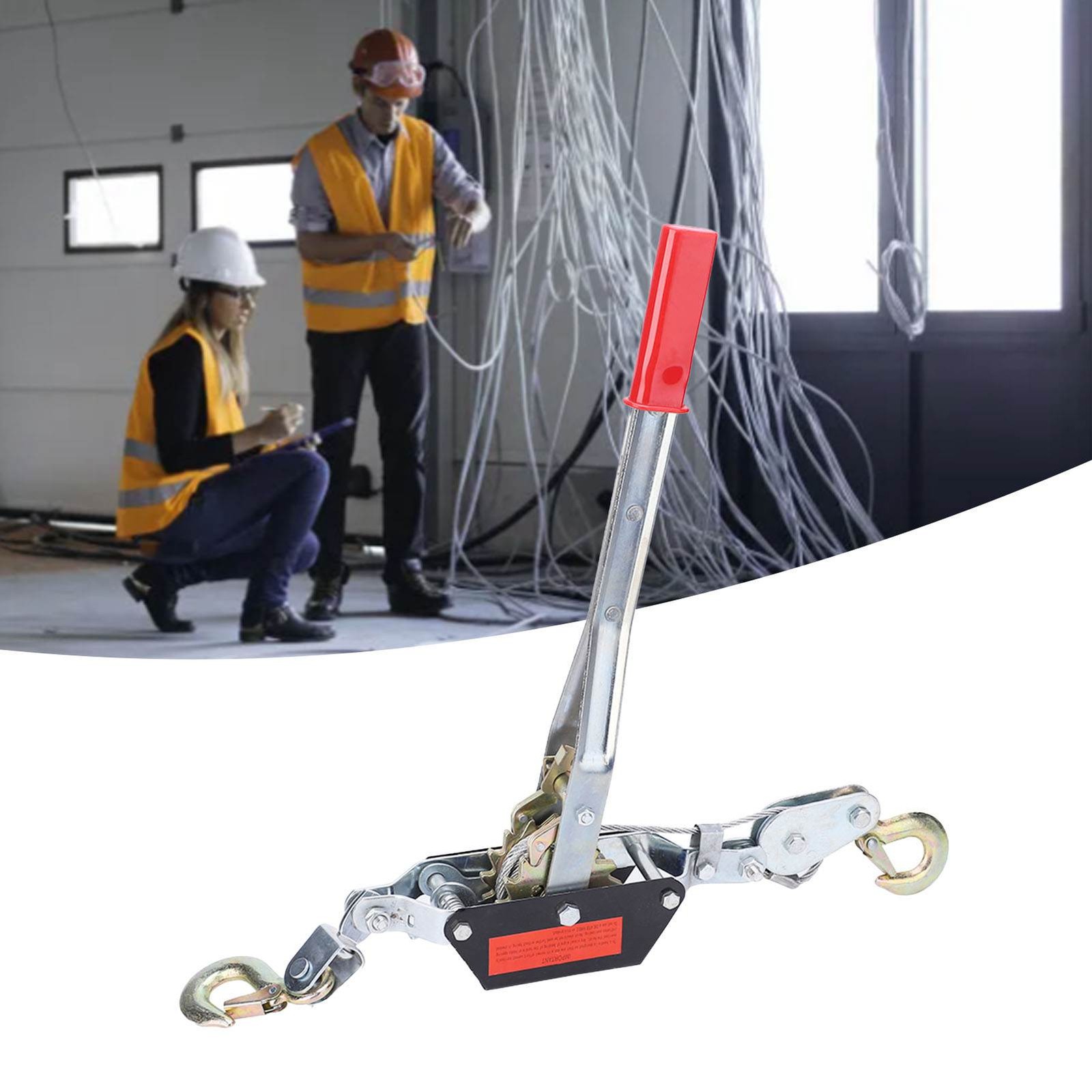 Wire Rope Puller 2 Ton Rope Puller Mini Tightener Double Hook Lifting Tool