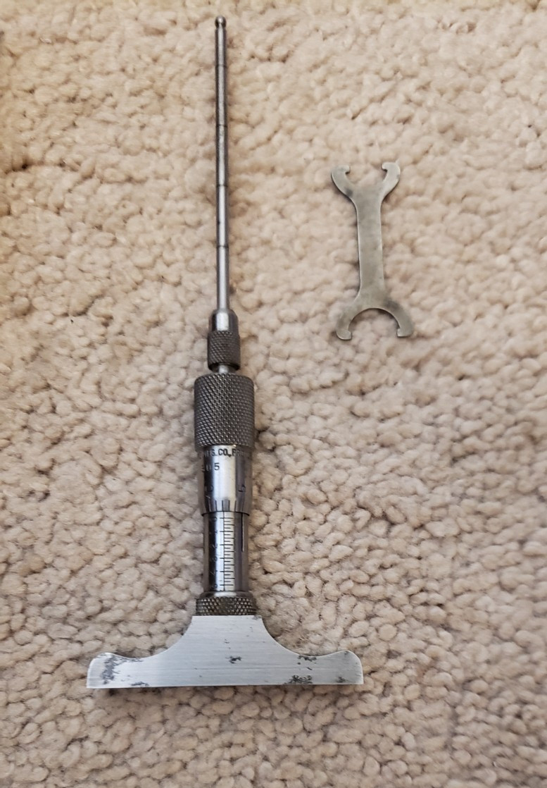 BROWN & SHARPE DEPTH MICROMETER GAUGE # 605 W/ TOOL