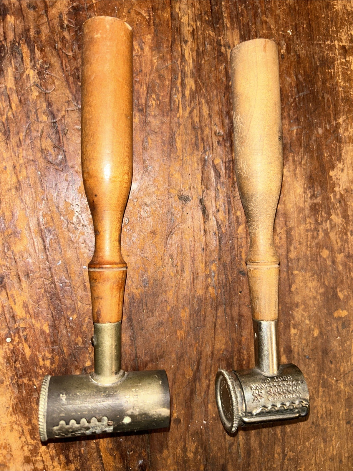 Pair Of Antique B.G.I .Co And U.H. Co Shotshell Powder & Shot Measure Pat. 1890