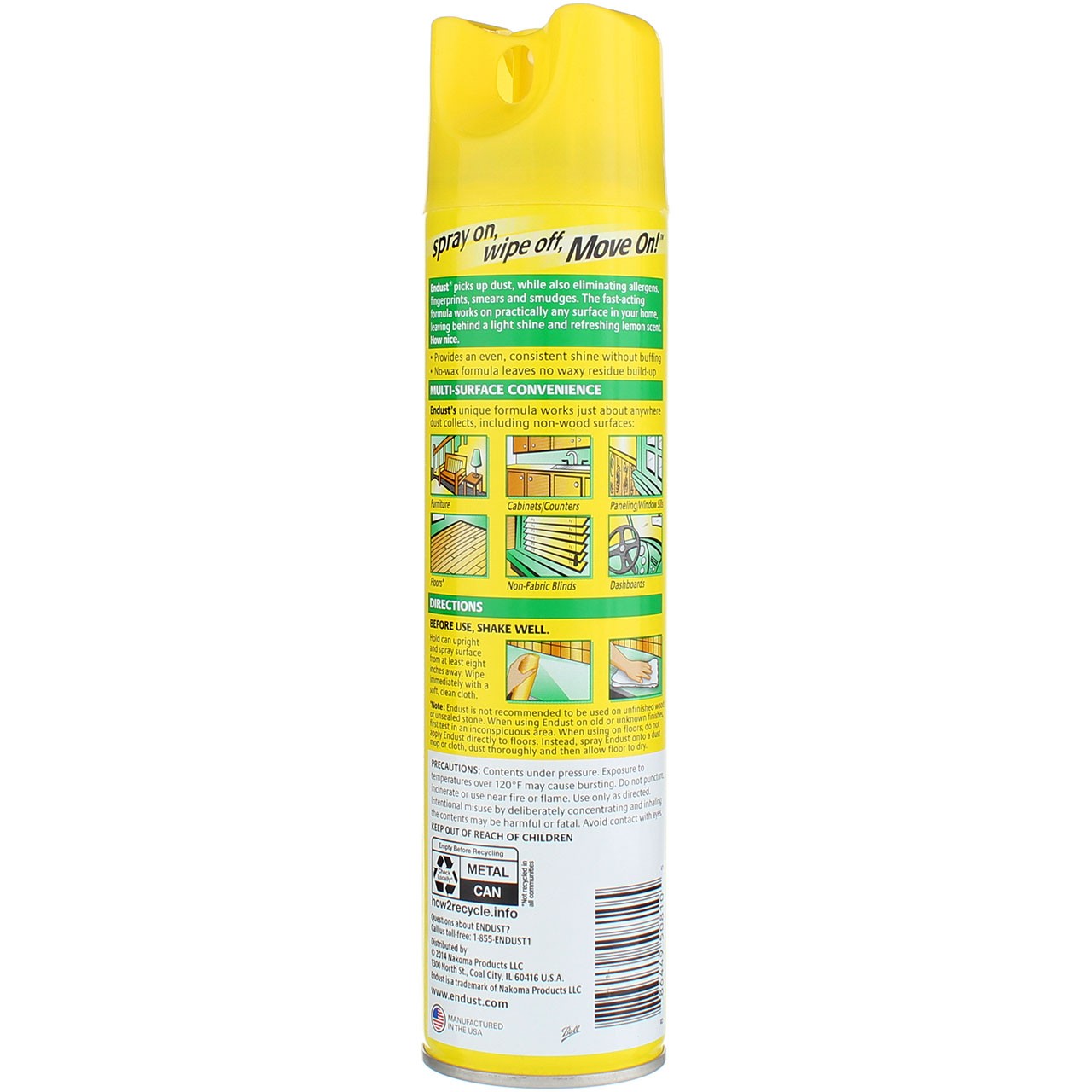 2 Pack Endust Multi-Surface Dusting & Cleaning Spray Aerosol, Lemon Zest, 12....