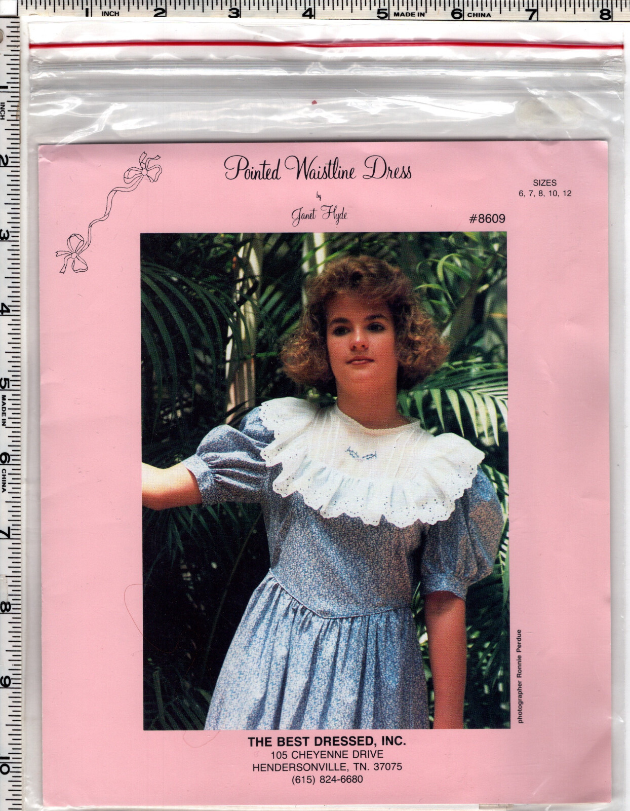 "Pointed Waistline Dress" ©1986 Janet Hyde The Best Dressed 8609 Size 6-12 UNCUT