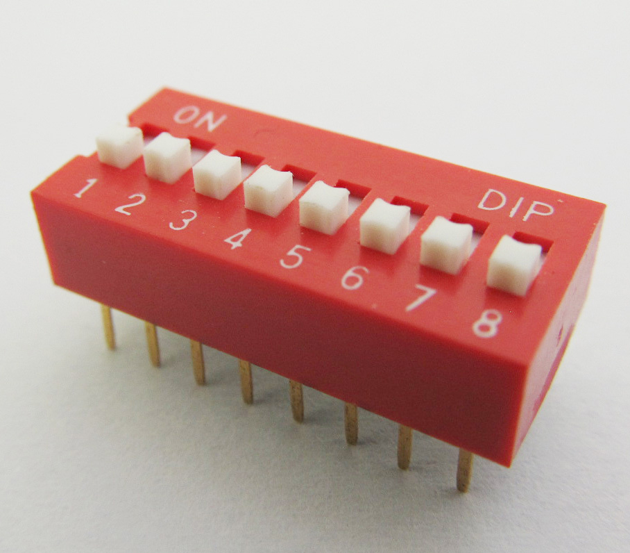 1pc 8 positions DIP Switch Red NEW DP Free shipping