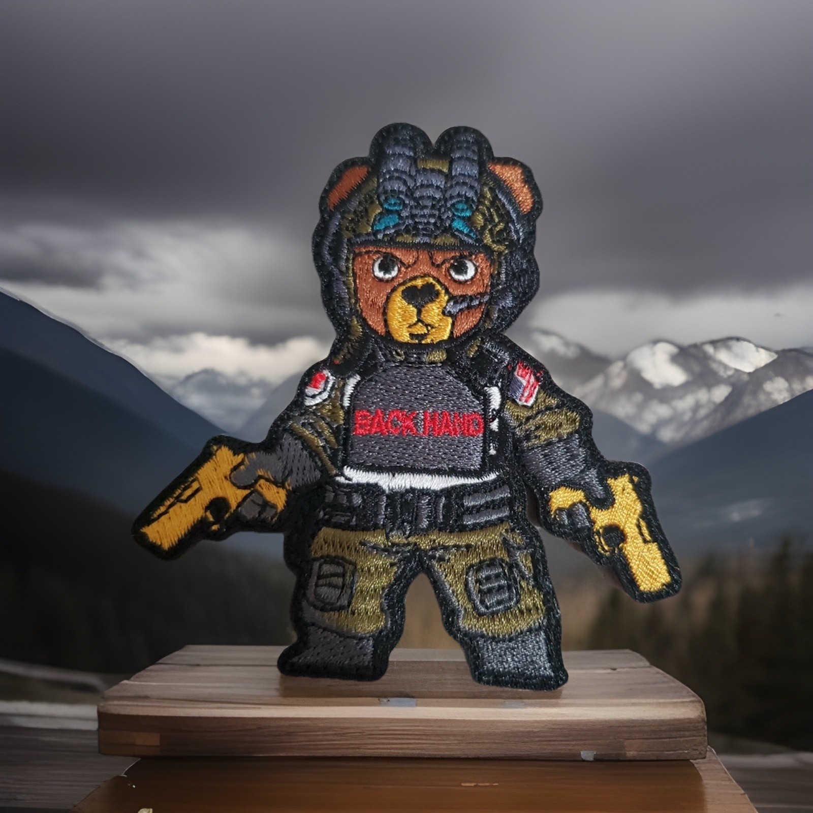 Tactical Teddy Bear Operator Morale Patch Hook Loop