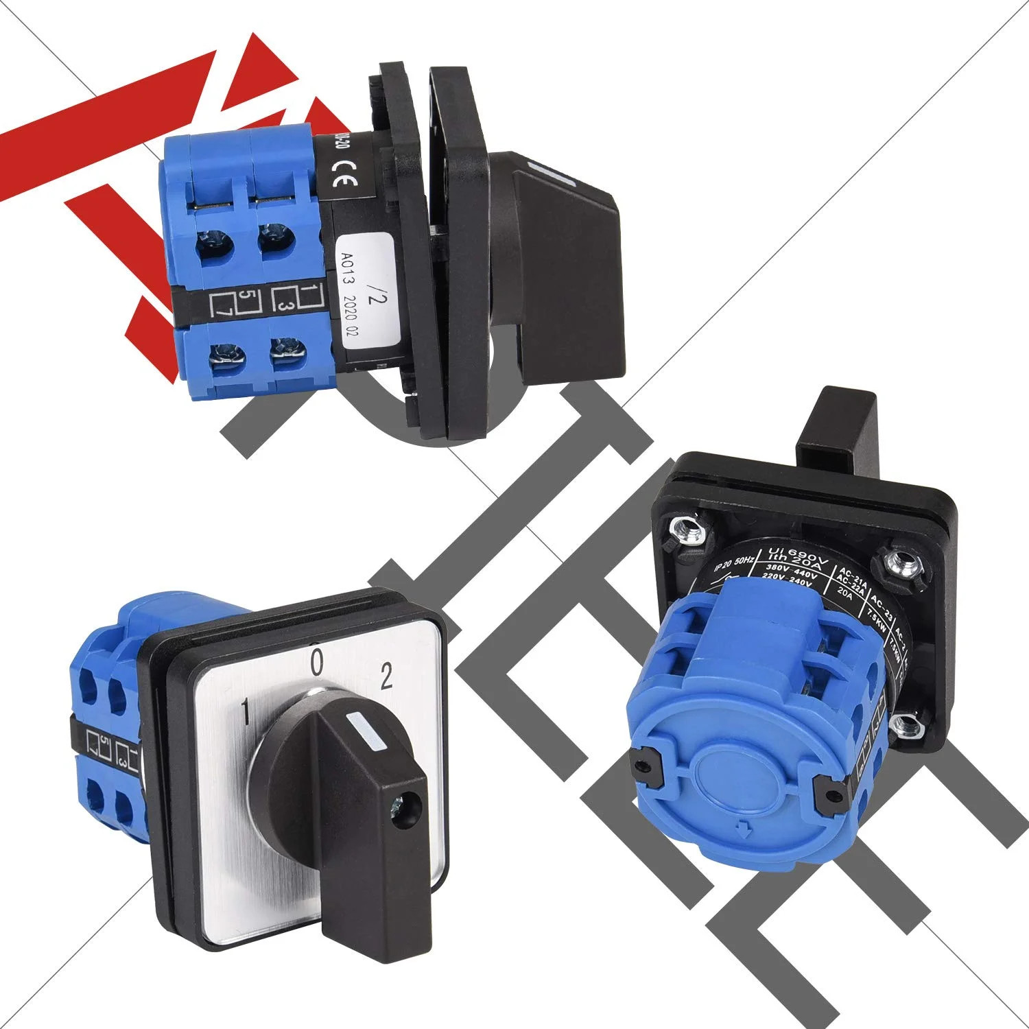 Changeover Selector Switch 3 Position 440V Universal Rotary Cam Selector